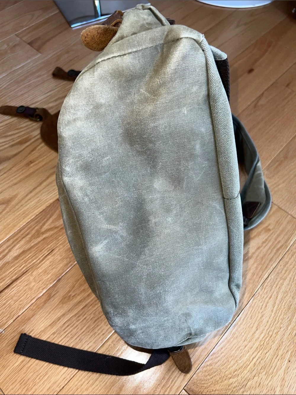 Western Leather Goods lone horse Distressed Canvas Leather Rucksack Backpack